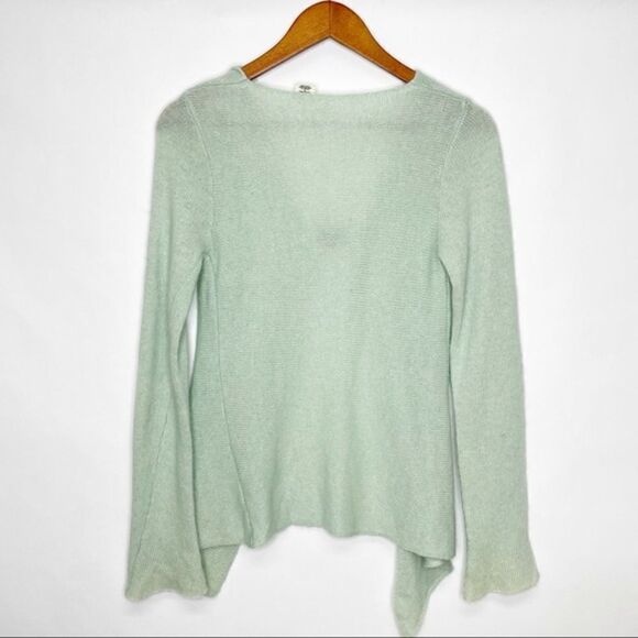 Anthropologie Moth Open Front Cardigan Angora Wool Blend Green Small - Picture 3 of 9